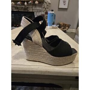 Sam Edelman Vada Women's Espadrille Wedge Sandals Black Size 8 Casual